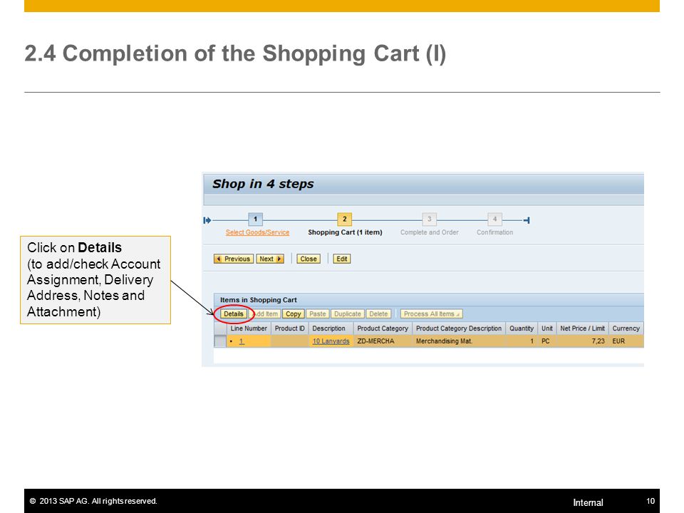 2.4 Completion of the Shopping Cart (I)