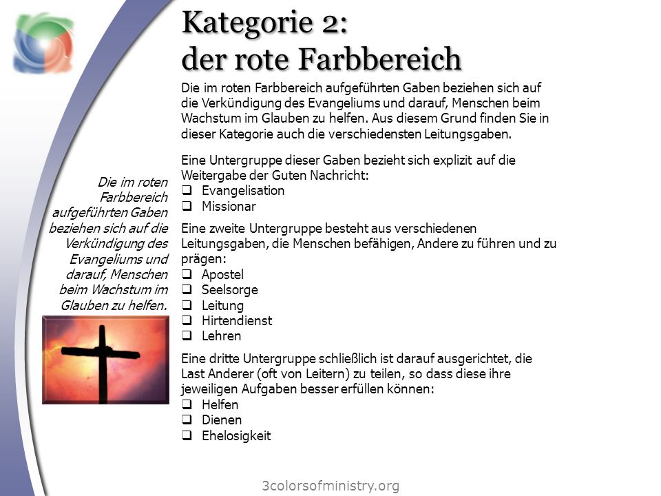 Kategorie 2: der rote Farbbereich