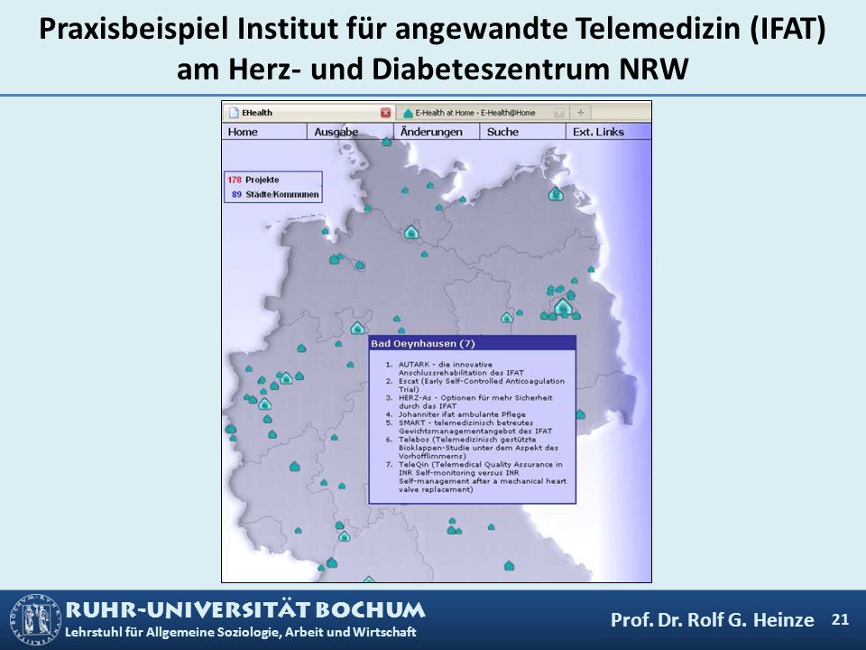 Praxisbeispiel Institut für angewandte Telemedizin (IFAT) am Herz- und Diabeteszentrum NRW
