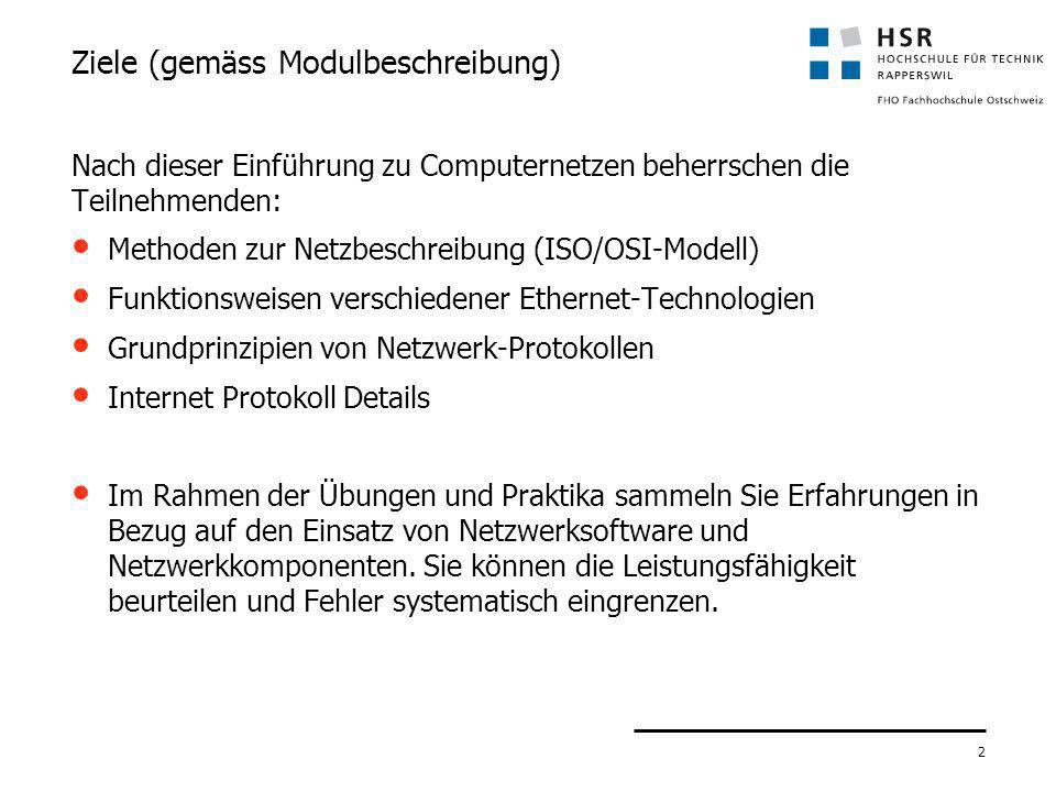 Ziele (gemäss Modulbeschreibung)