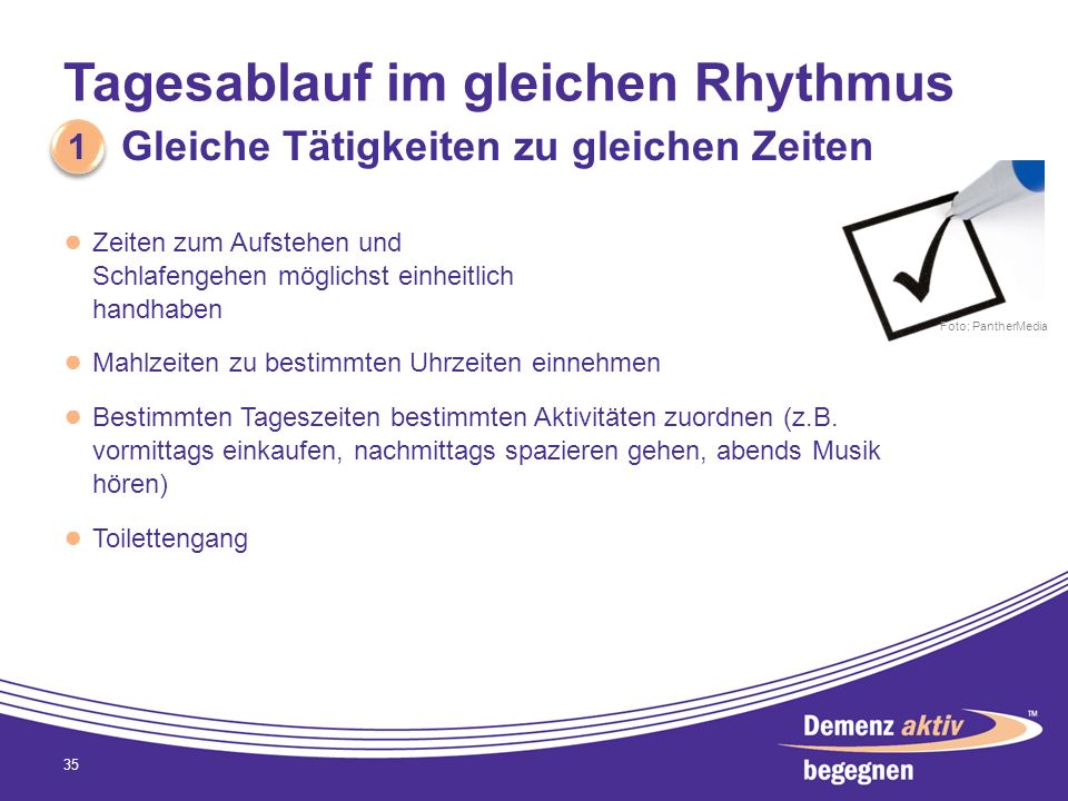 Tagesablauf im gleichen Rhythmus