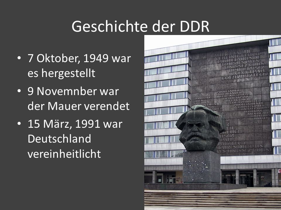 Geschichte der DDR 7 Oktober, 1949 war es hergestellt