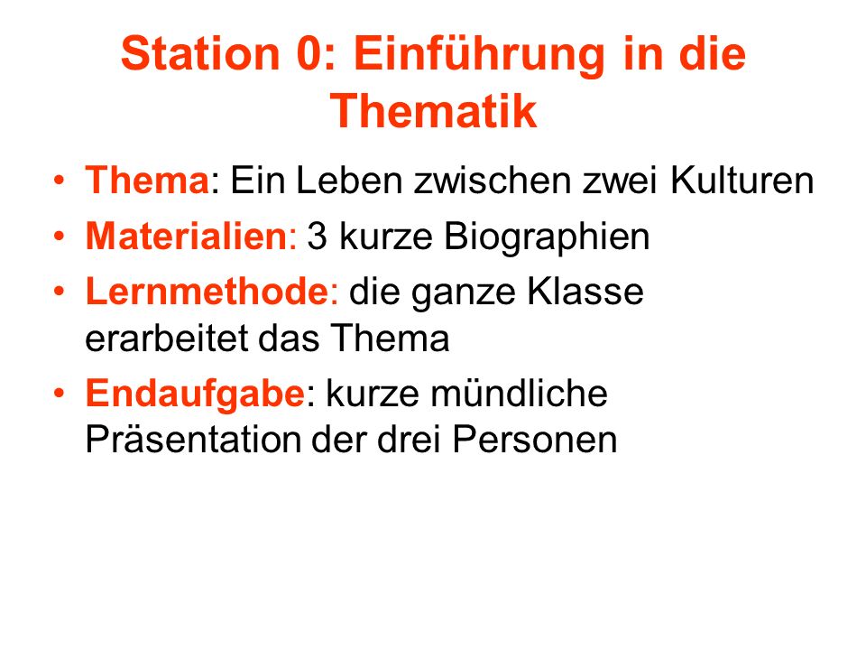 Station 0: Einführung in die Thematik