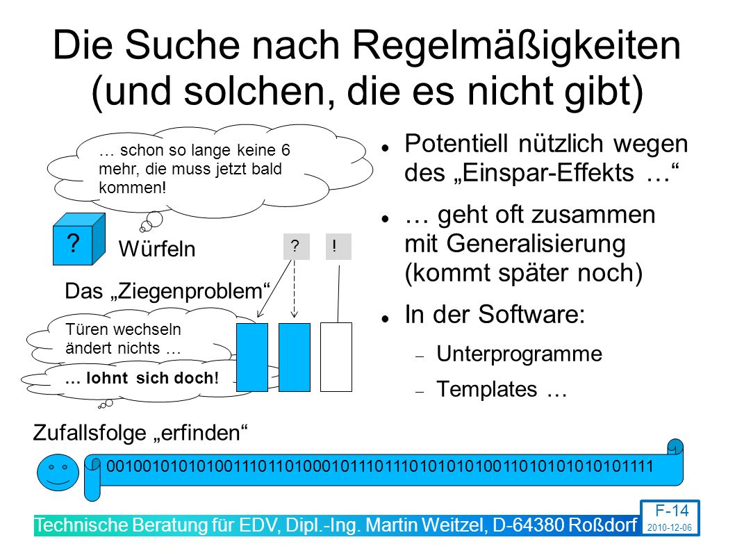 Die Suche nach Regelmäßigkeiten (und solchen, die es nicht gibt)