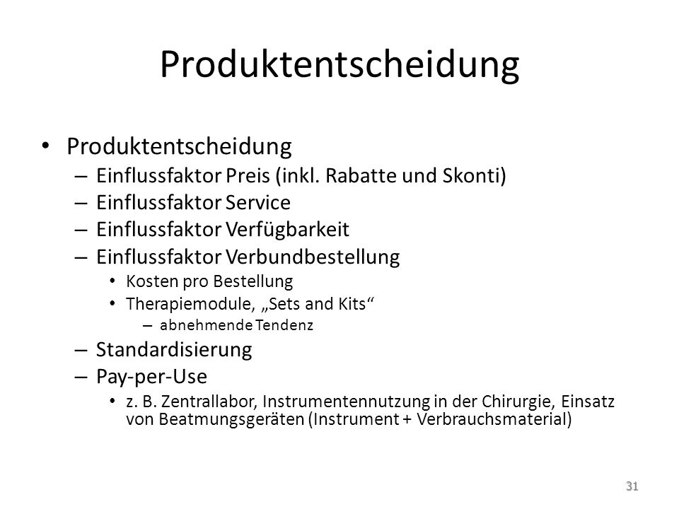Produktentscheidung Produktentscheidung