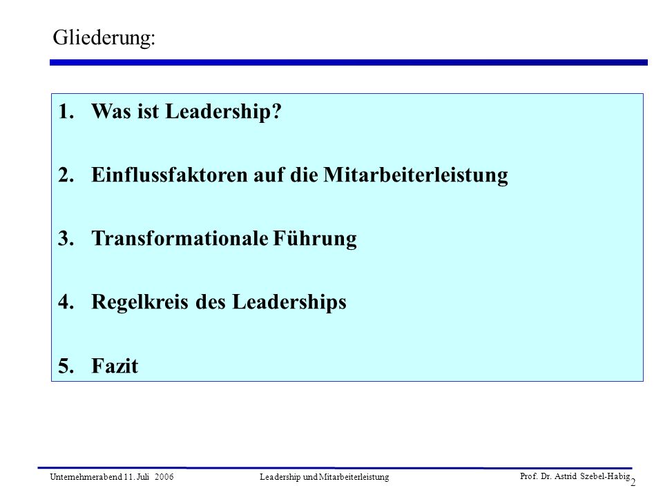Leadership und Mitarbeiterleistung