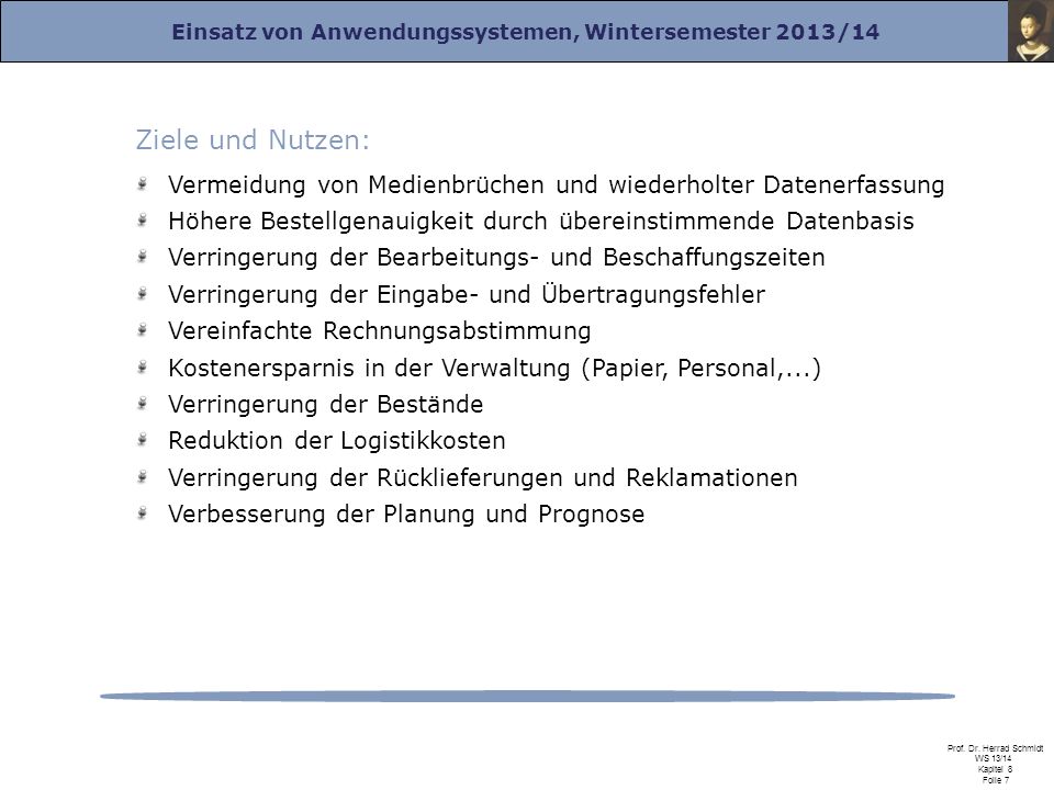 Ziele und Nutzen: Vermeidung von Medienbrüchen und wiederholter Datenerfassung. Höhere Bestellgenauigkeit durch übereinstimmende Datenbasis.