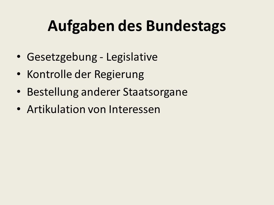 Aufgaben des Bundestags