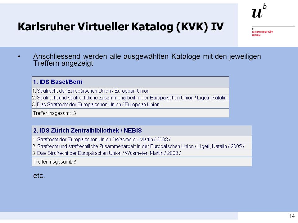 Karlsruher Virtueller Katalog (KVK) IV