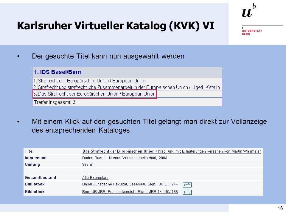 Karlsruher Virtueller Katalog (KVK) VI