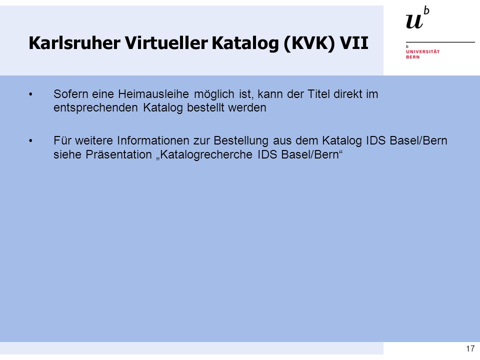 Karlsruher Virtueller Katalog (KVK) VII