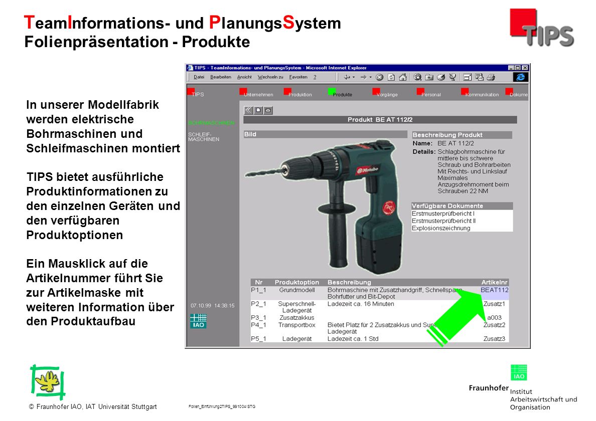 Folienpräsentation - Produkte