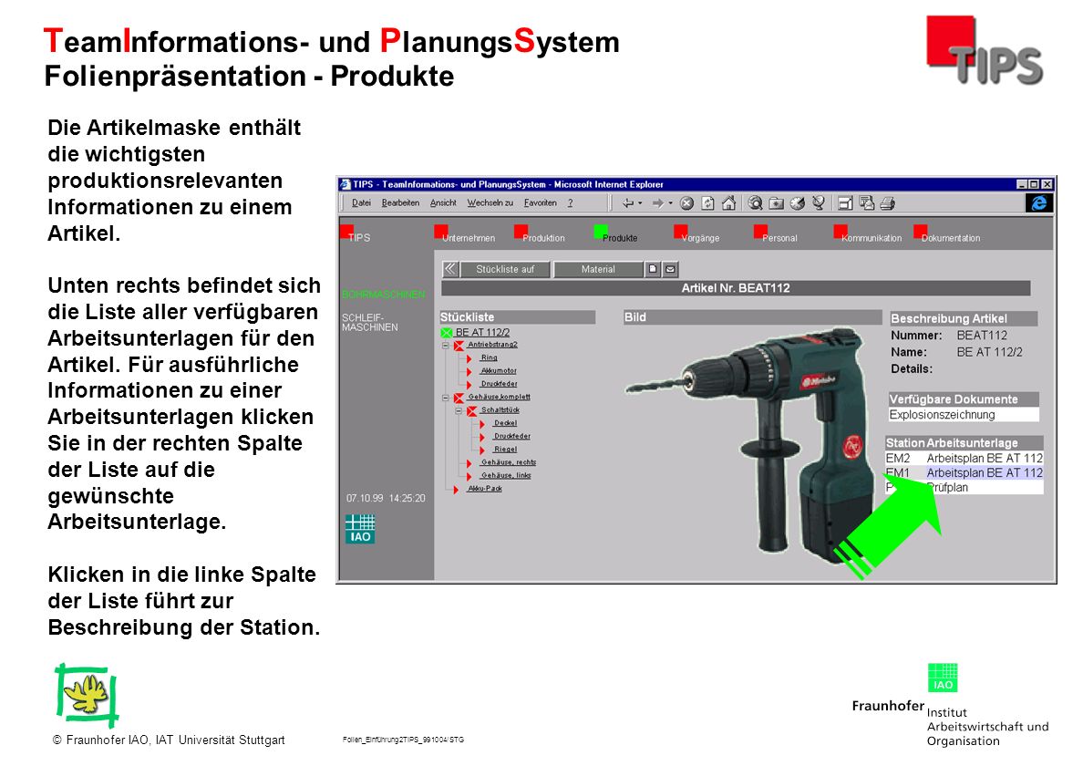 Folienpräsentation - Produkte