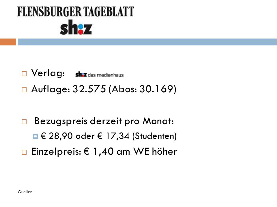 Bezugspreis derzeit pro Monat: Einzelpreis: € 1,40 am WE höher