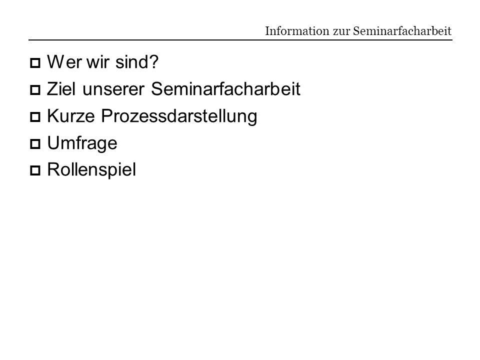 Information zur Seminarfacharbeit