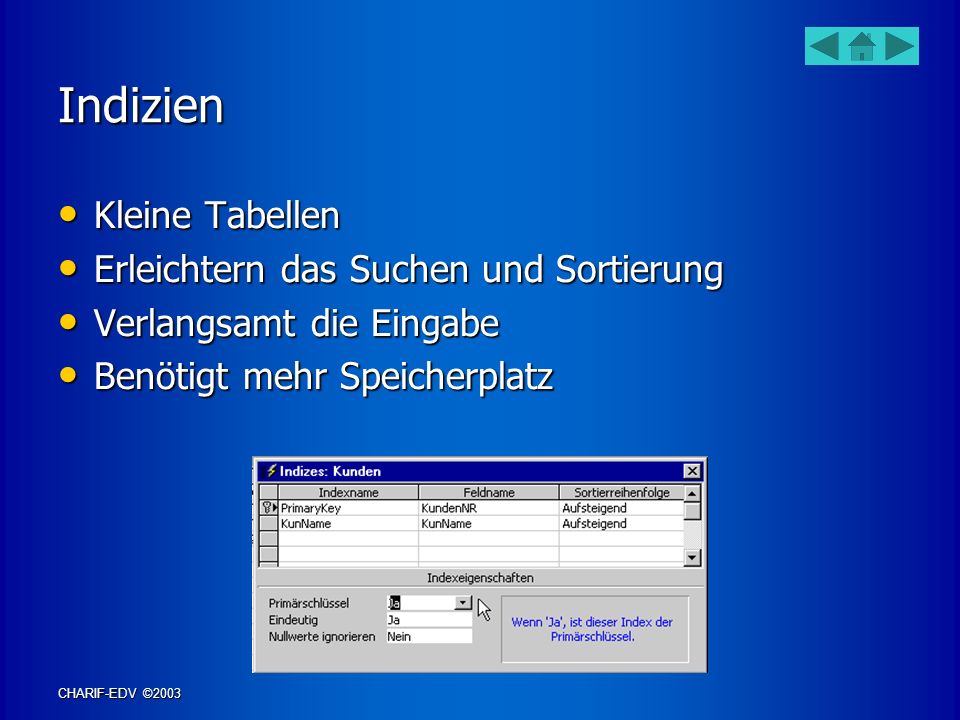 Indizien Kleine Tabellen Erleichtern das Suchen und Sortierung