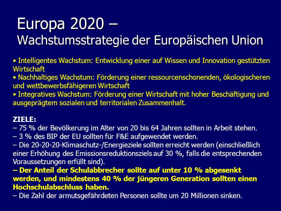 Europa 2020 – Wachstumsstrategie der Europäischen Union