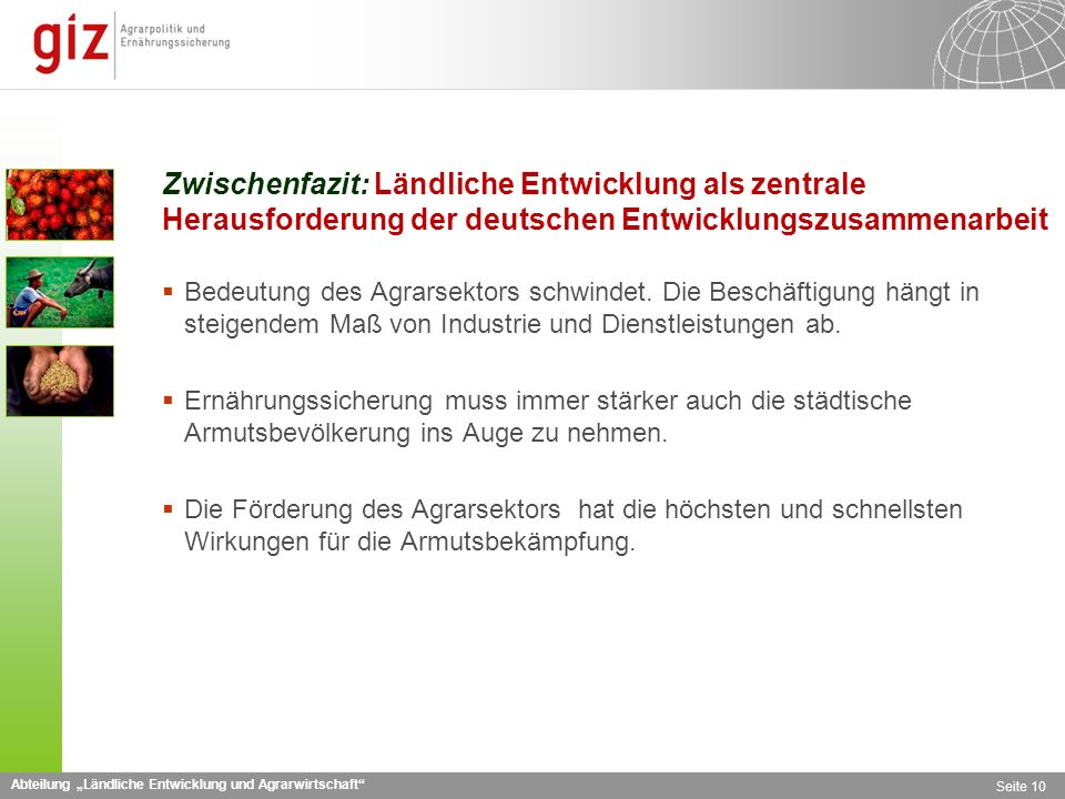 Zwischenfazit: Ländliche Entwicklung als zentrale Herausforderung der deutschen Entwicklungszusammenarbeit