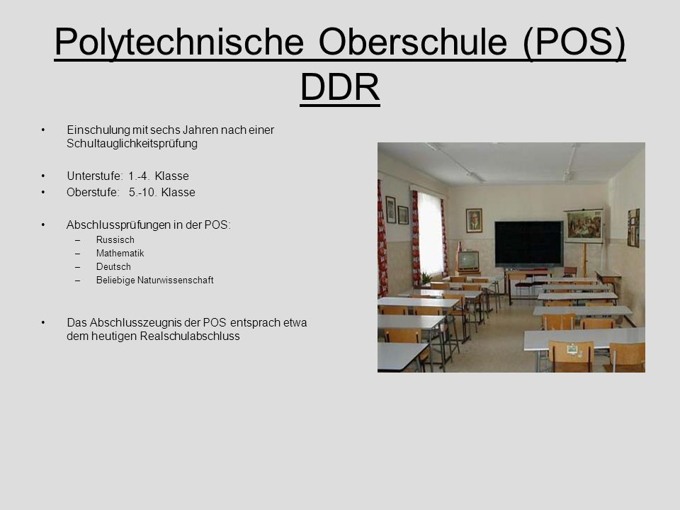 Polytechnische Oberschule (POS) DDR
