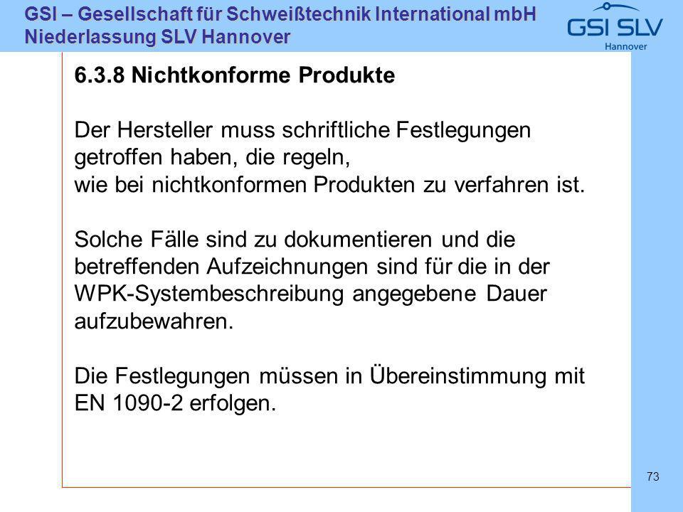 6.3.8 Nichtkonforme Produkte