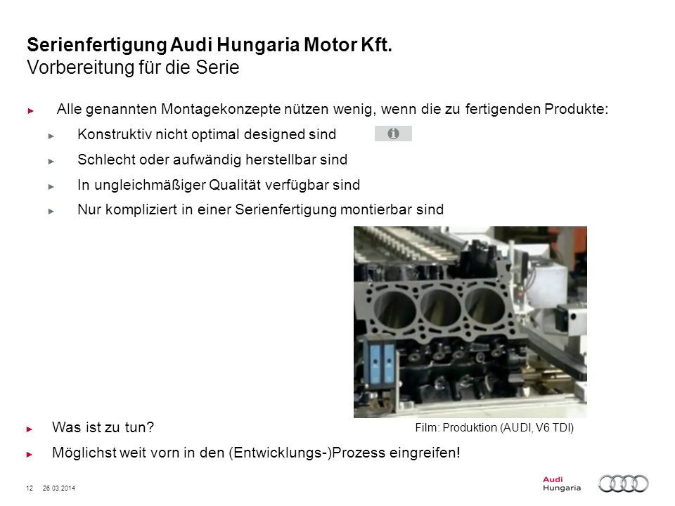 Film: Produktion (AUDI, V6 TDI)