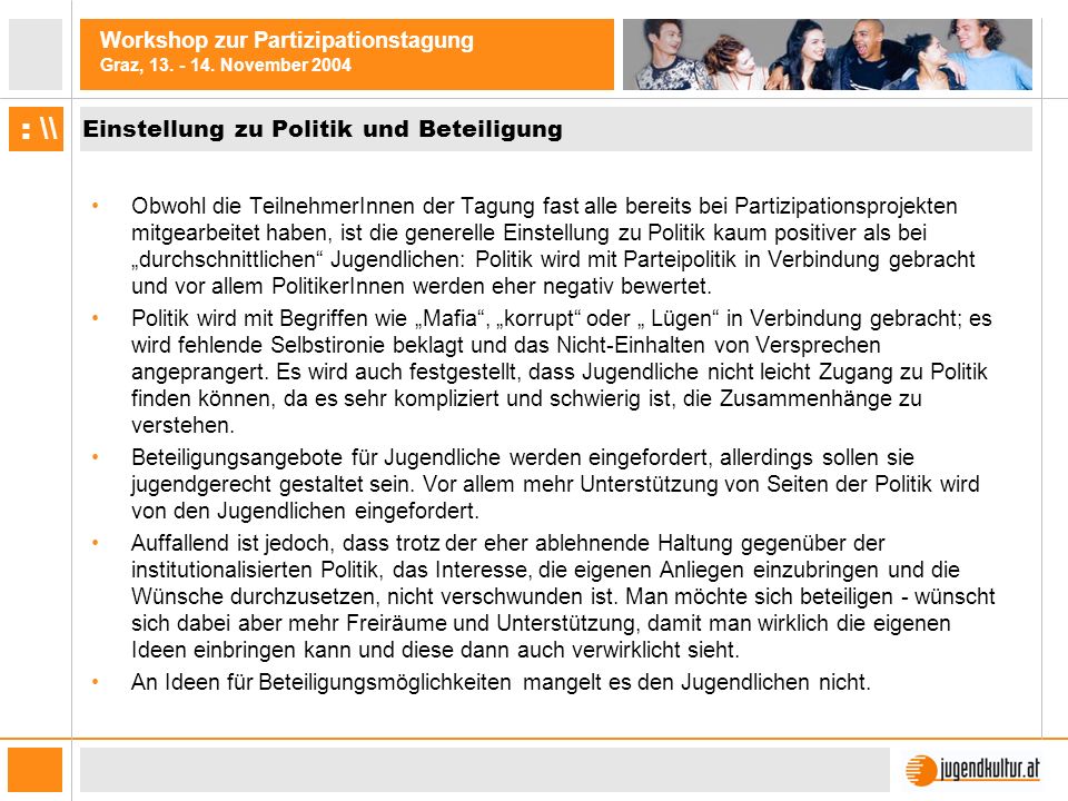 Einstellung zu Politik und Beteiligung