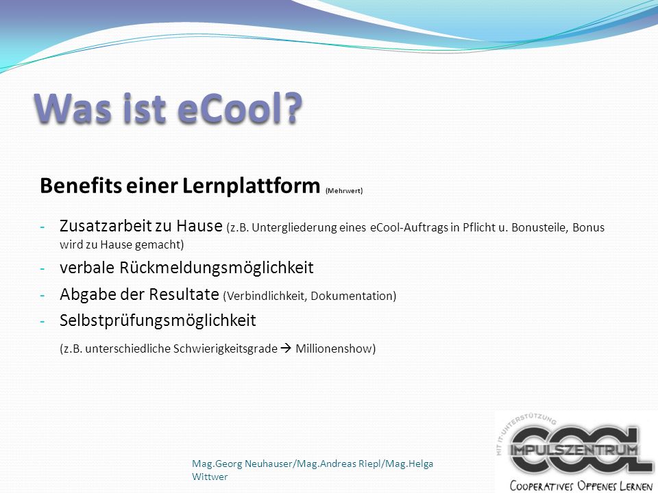 Was ist eCool Benefits einer Lernplattform (Mehrwert)