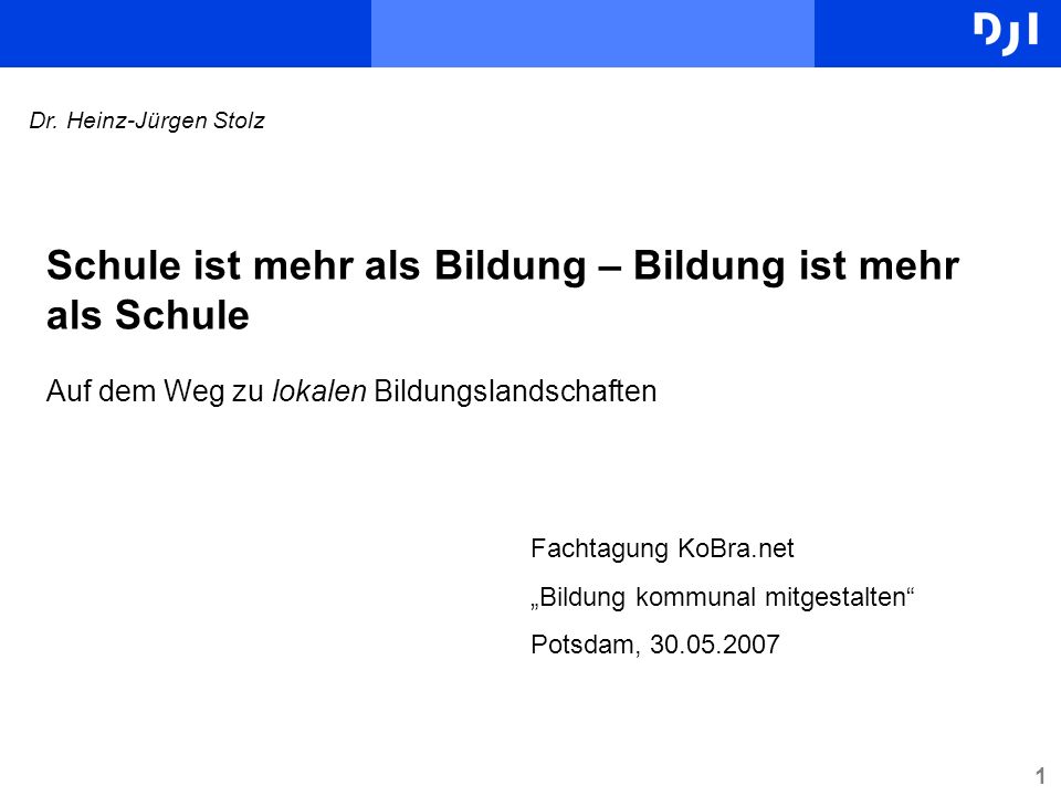 Schule ist mehr als Bildung – Bildung ist mehr als Schule