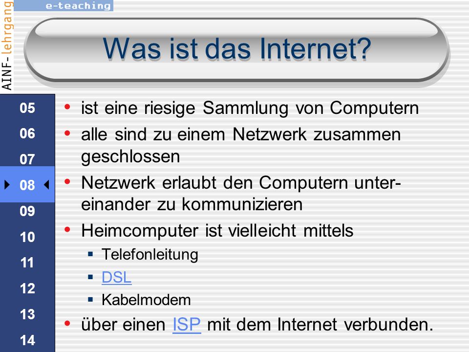 Was ist das Internet ist eine riesige Sammlung von Computern