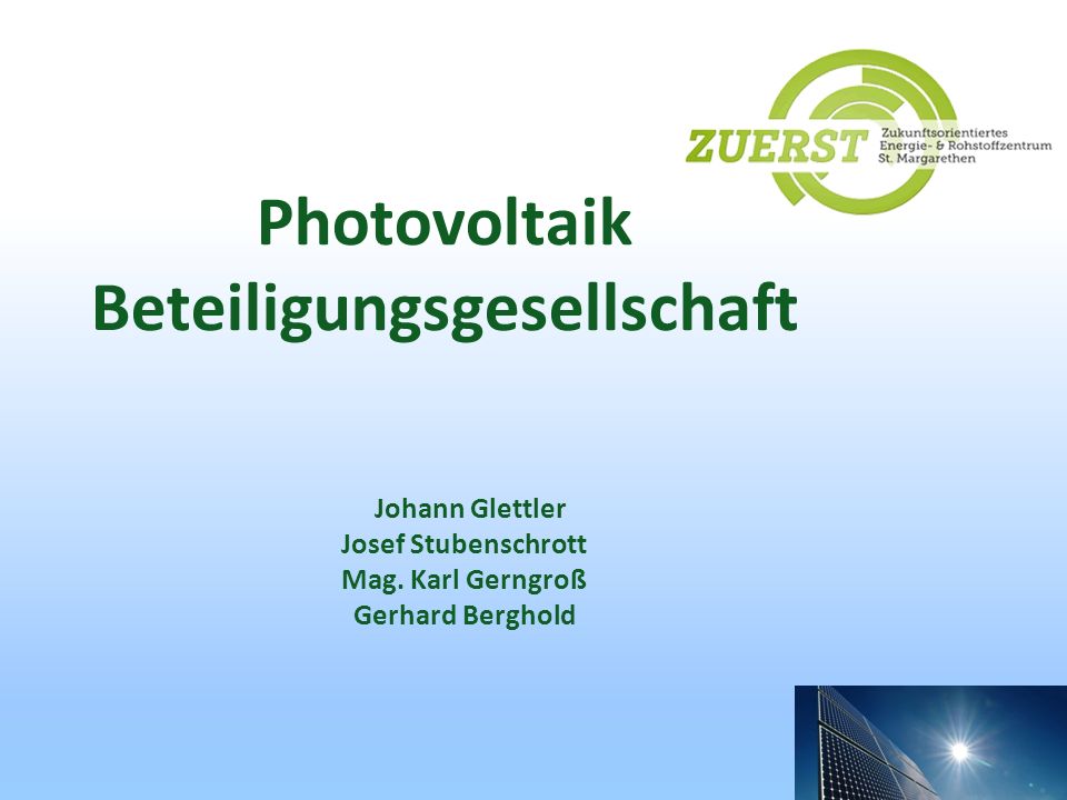 Photovoltaik Beteiligungsgesellschaft