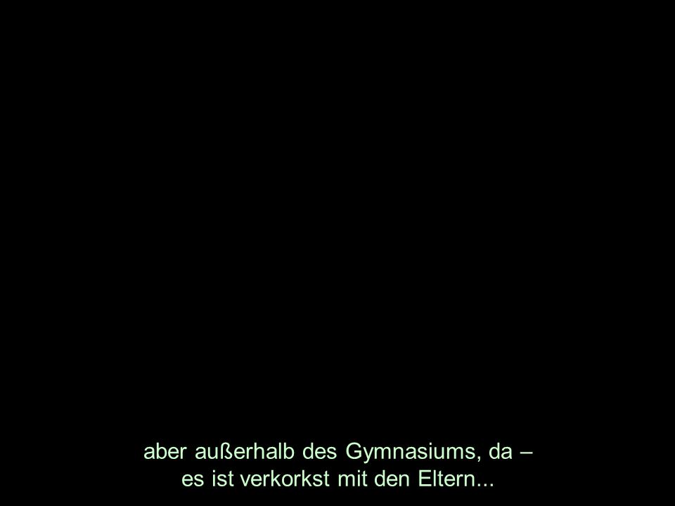 aber außerhalb des Gymnasiums, da – es ist verkorkst mit den Eltern...
