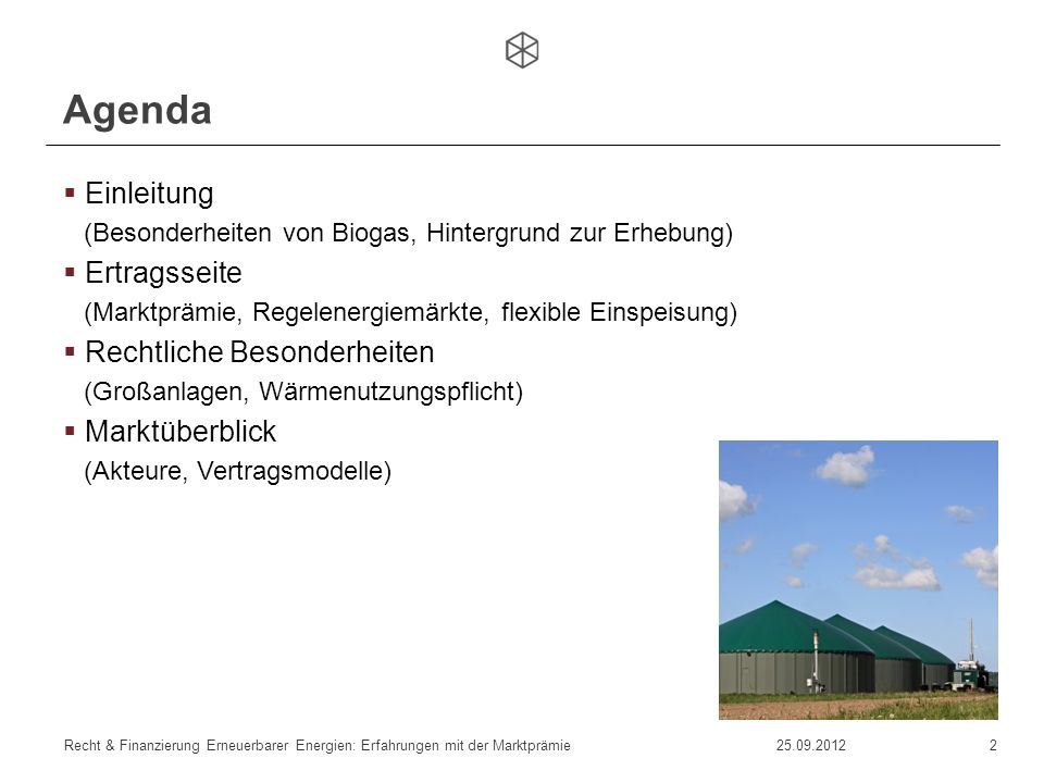 Agenda Einleitung Ertragsseite Rechtliche Besonderheiten
