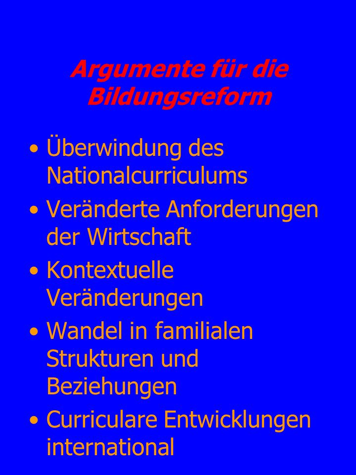 Argumente für die Bildungsreform