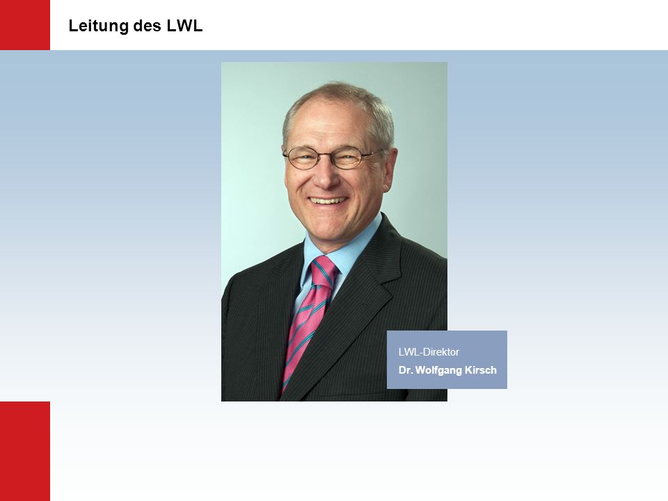 Leitung des LWL Leitung des LWL LWL-Direktor Dr. Wolfgang Kirsch
