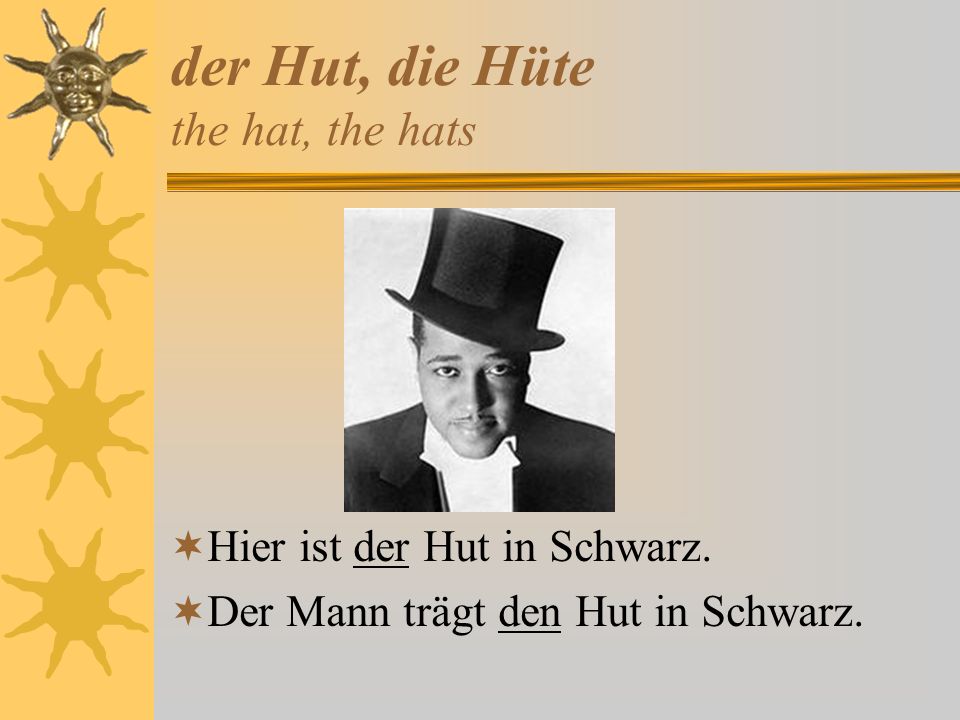 der Hut, die Hüte the hat, the hats