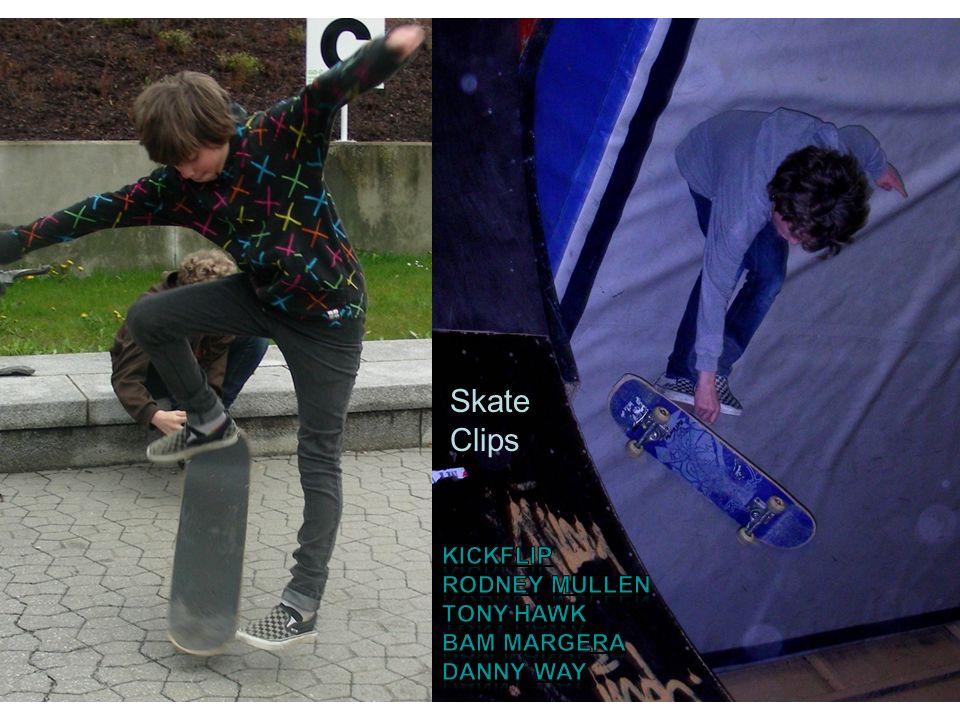 Skate Clips Kickflip Rodney mullen tony hawk Bam margera Danny way