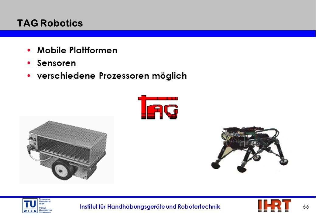 TAG Robotics Mobile Plattformen Sensoren