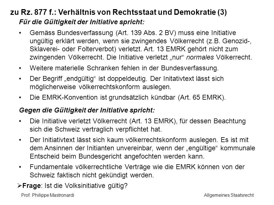 zu Rz. 877 f.: Verhältnis von Rechtsstaat und Demokratie (3)