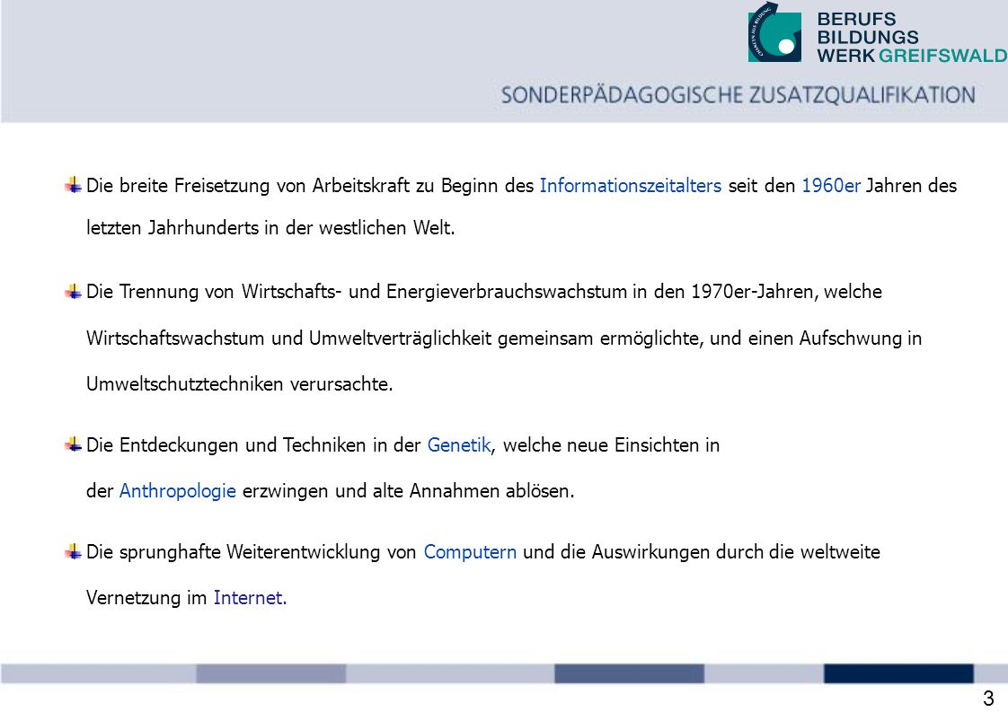 Die breite Freisetzung von Arbeitskraft zu Beginn des Informationszeitalters seit den 1960er Jahren des.