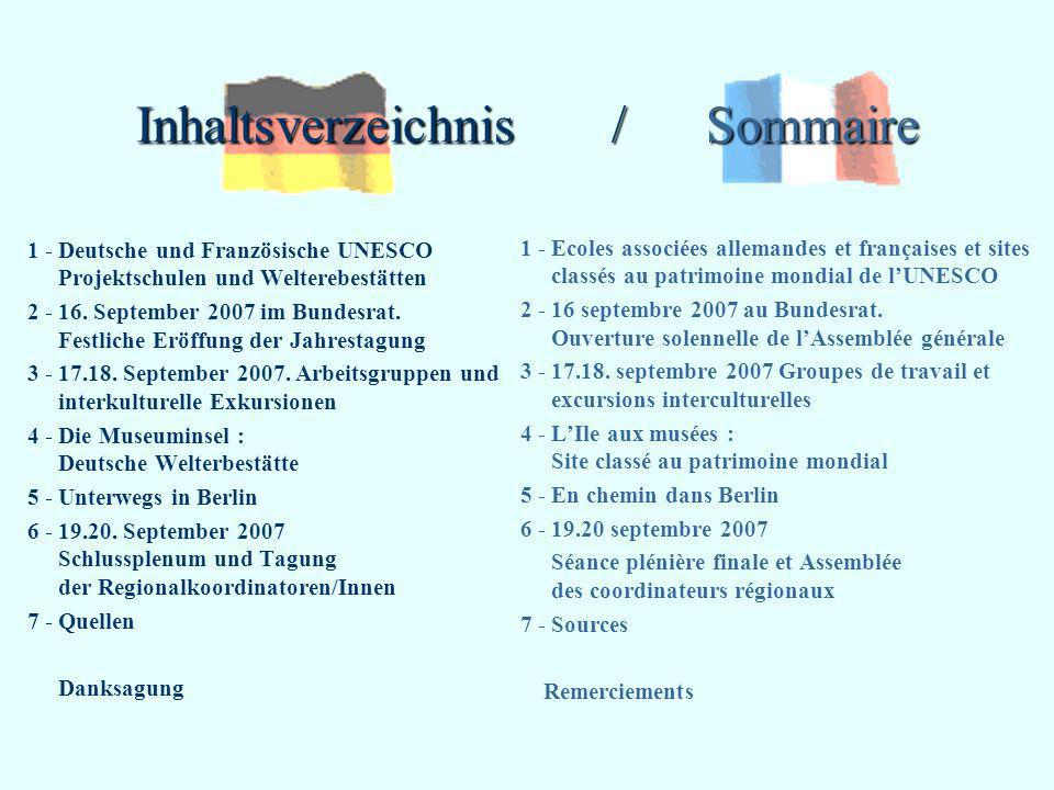 Inhaltsverzeichnis / Sommaire