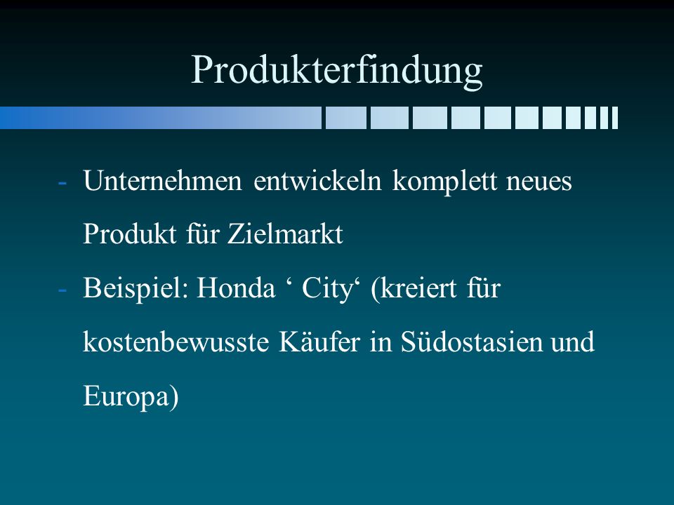 Produkterfindung Unternehmen entwickeln komplett neues Produkt für Zielmarkt.