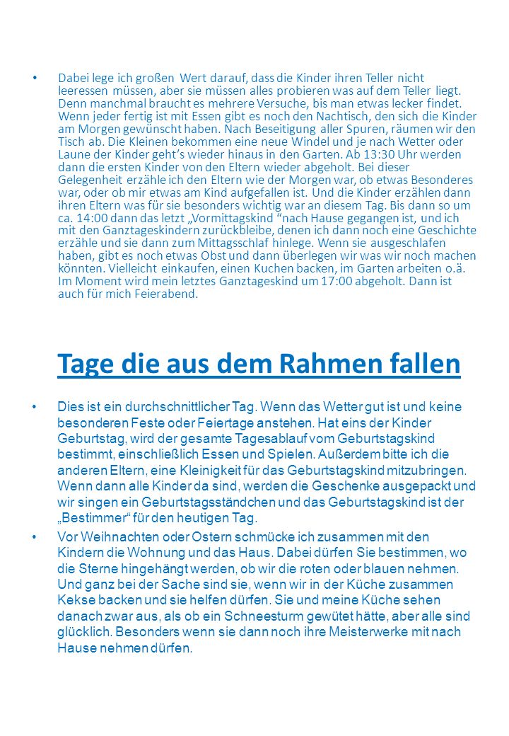 Tage die aus dem Rahmen fallen