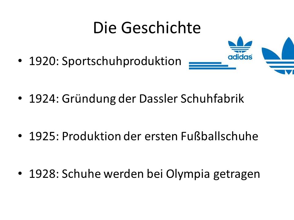Die Geschichte 1920: Sportschuhproduktion