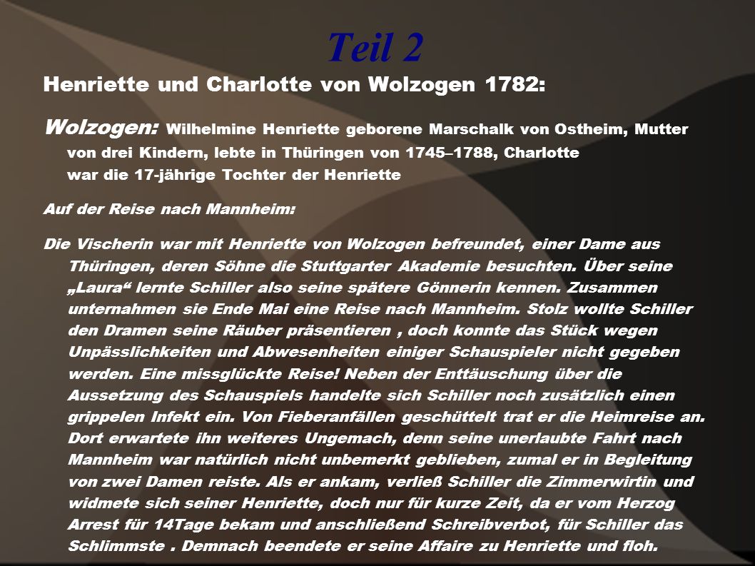 Teil 2 Henriette und Charlotte von Wolzogen 1782:
