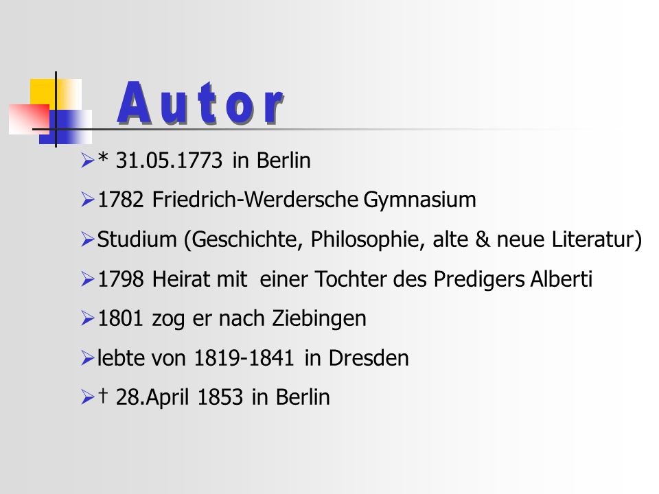 Autor * in Berlin 1782 Friedrich-Werdersche Gymnasium
