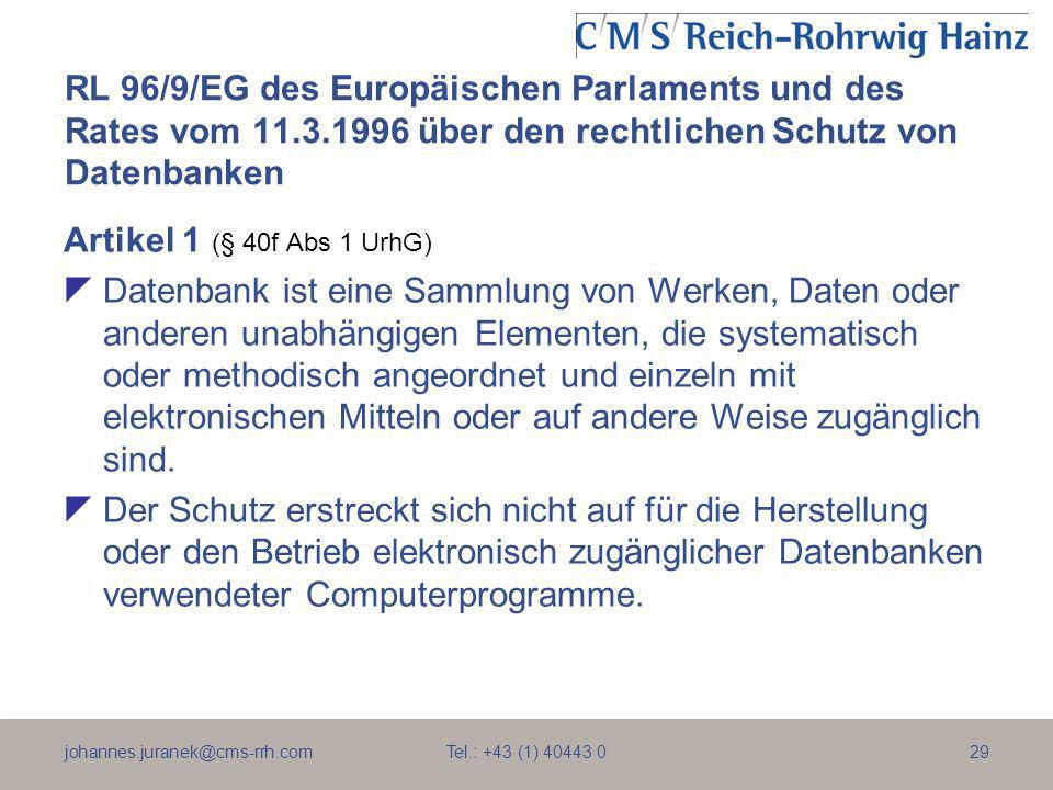RL 96/9/EG des Europäischen Parlaments und des Rates vom 11. 3