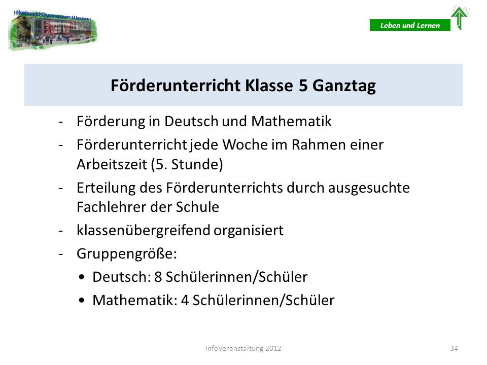 Förderunterricht Klasse 5 Ganztag
