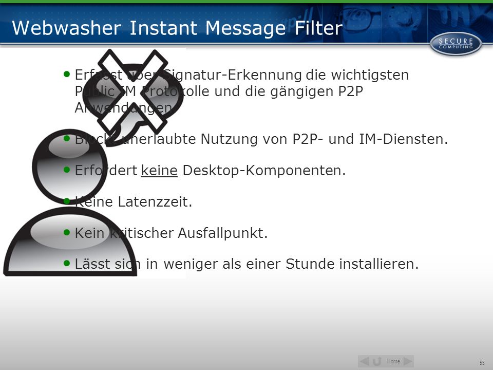Webwasher Instant Message Filter