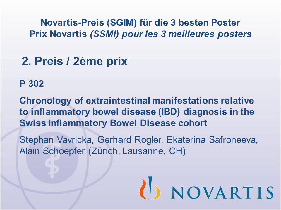 Novartis-Preis (SGIM) für die 3 besten Poster Prix Novartis (SSMI) pour les 3 meilleures posters