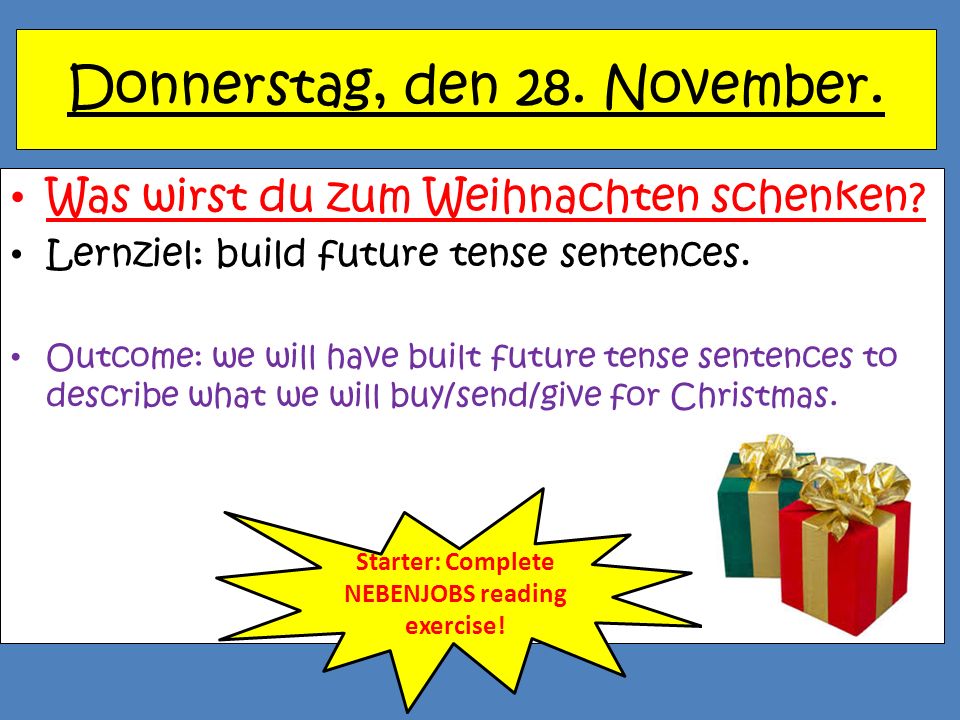 Donnerstag, den 28. November.